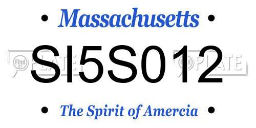 SI5S012 Massachusetts License Plate