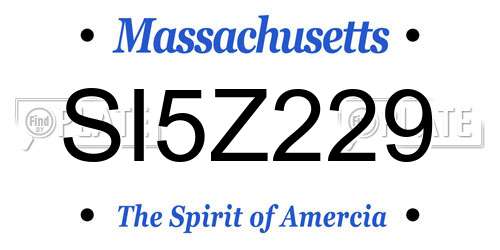 SI5Z229 Massachusetts License Plate