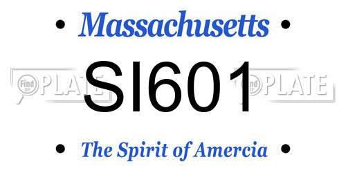 SI601 Massachusetts License Plate