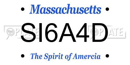 SI6A4D Massachusetts License Plate