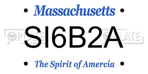 SI6B2A Massachusetts License Plate