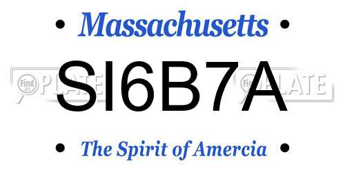 SI6B7A Massachusetts License Plate