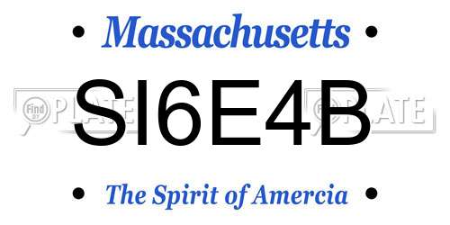 SI6E4B Massachusetts License Plate