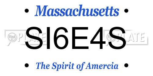 SI6E4S Massachusetts License Plate