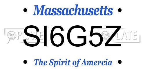 SI6G5Z Massachusetts License Plate