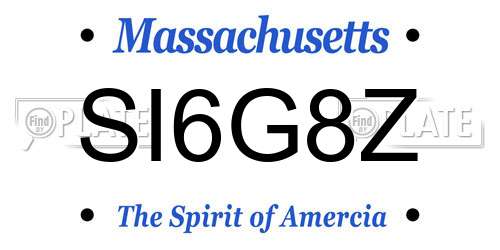 SI6G8Z Massachusetts License Plate