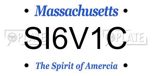 SI6V1C Massachusetts License Plate