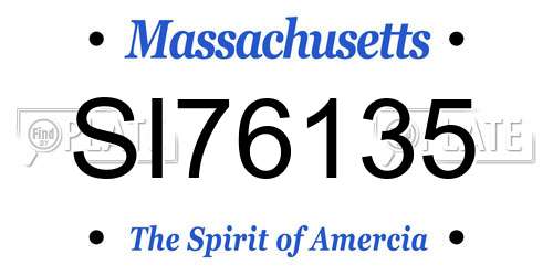 SI76135 Massachusetts License Plate