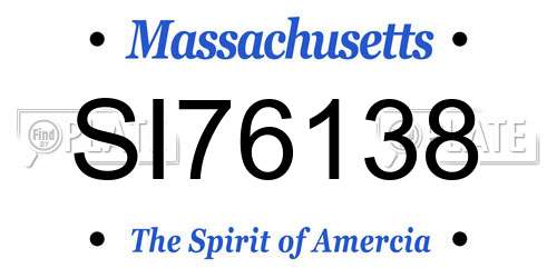 SI76138 Massachusetts License Plate
