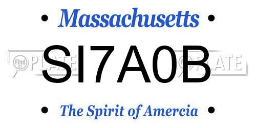 SI7A0B Massachusetts License Plate