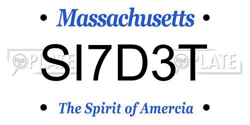 SI7D3T Massachusetts License Plate