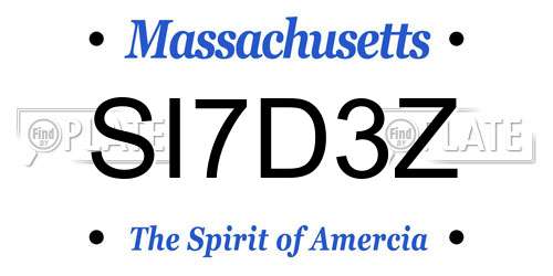 SI7D3Z Massachusetts License Plate