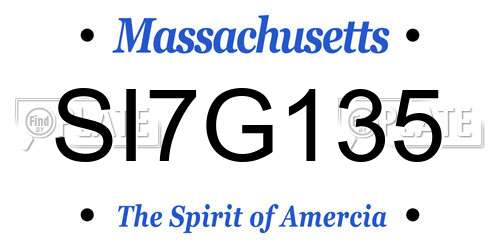 SI7G135 Massachusetts License Plate