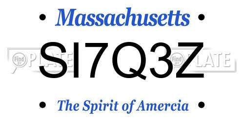 SI7Q3Z Massachusetts License Plate