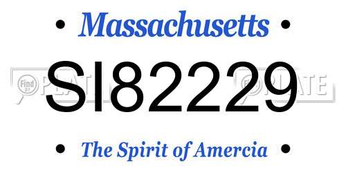 SI82229 Massachusetts License Plate