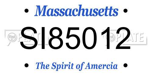 SI85012 Massachusetts License Plate