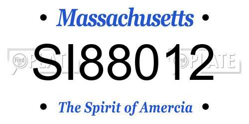 SI88012 Massachusetts License Plate