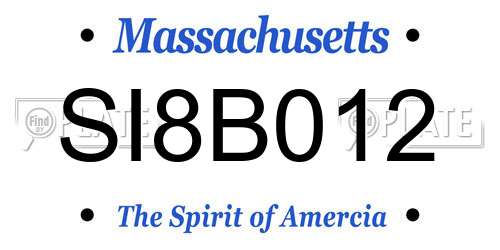 SI8B012 Massachusetts License Plate