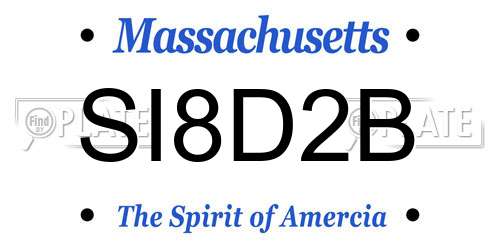 SI8D2B Massachusetts License Plate