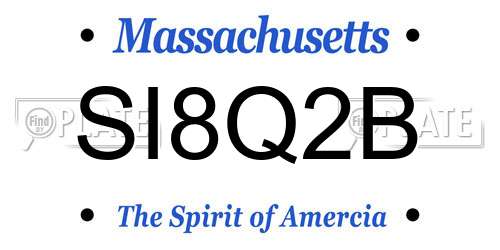 SI8Q2B Massachusetts License Plate