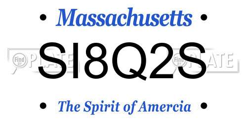 SI8Q2S Massachusetts License Plate