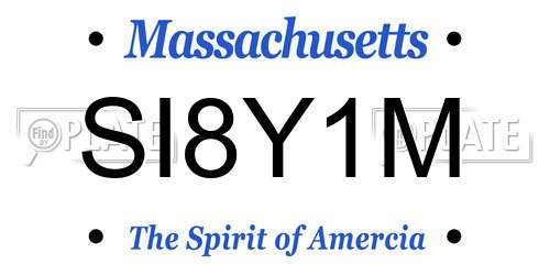 SI8Y1M Massachusetts License Plate