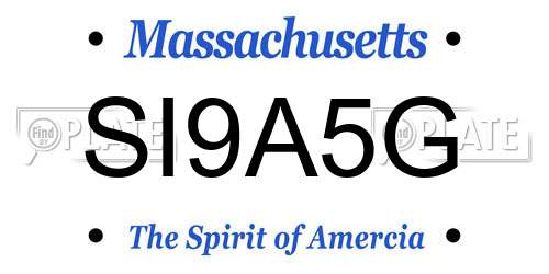 SI9A5G Massachusetts License Plate
