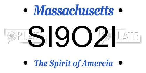 SI9O2I Massachusetts License Plate