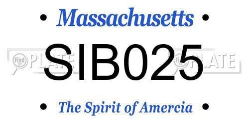 SIB025 Massachusetts License Plate