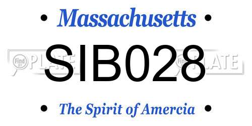 SIB028 Massachusetts License Plate