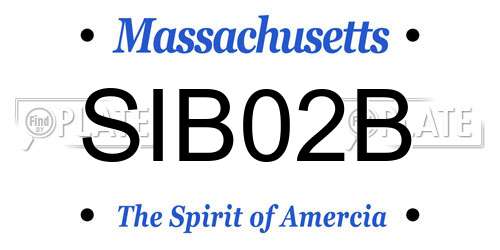 SIB02B Massachusetts License Plate