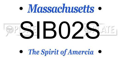 SIB02S Massachusetts License Plate