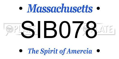 SIB078 Massachusetts License Plate