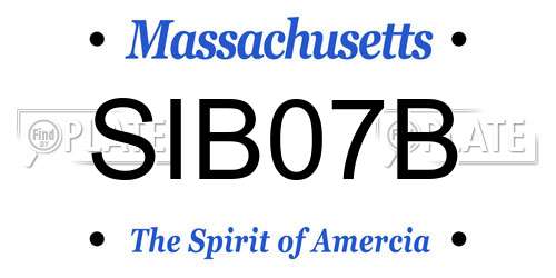 SIB07B Massachusetts License Plate