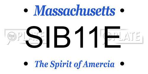 SIB11E Massachusetts License Plate