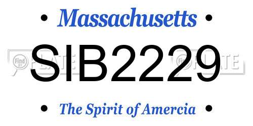 SIB2229 Massachusetts License Plate
