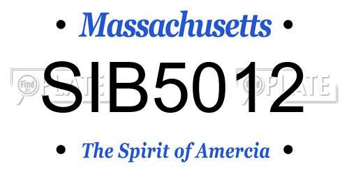 SIB5012 Massachusetts License Plate