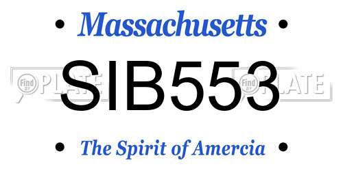 SIB553 Massachusetts License Plate