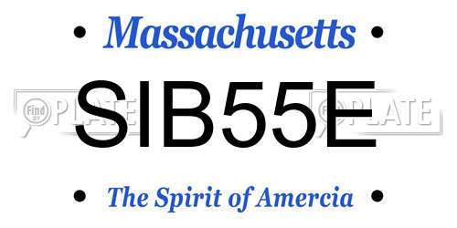 SIB55E Massachusetts License Plate