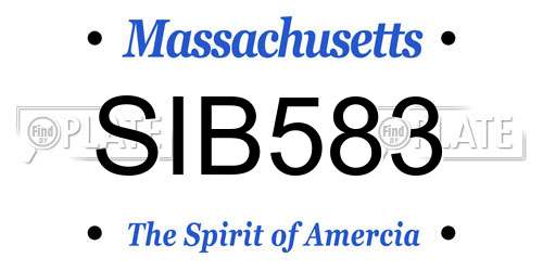 SIB583 Massachusetts License Plate