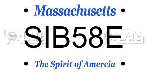 SIB58E Massachusetts License Plate