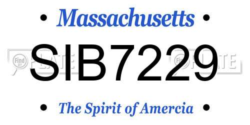 SIB7229 Massachusetts License Plate