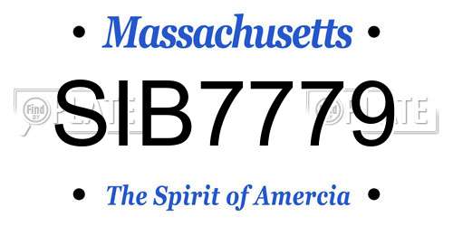 SIB7779 Massachusetts License Plate