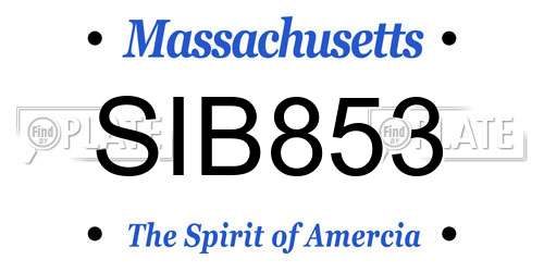 SIB853 Massachusetts License Plate