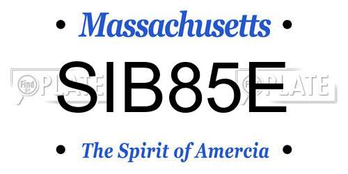 SIB85E Massachusetts License Plate
