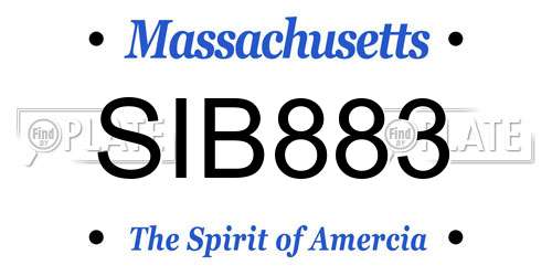 SIB883 Massachusetts License Plate