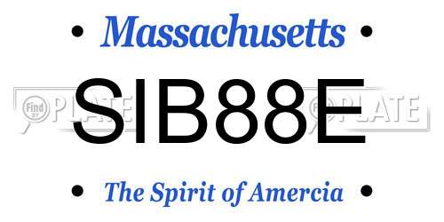 SIB88E Massachusetts License Plate