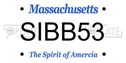 SIBB53 Massachusetts License Plate
