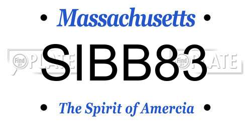 SIBB83 Massachusetts License Plate