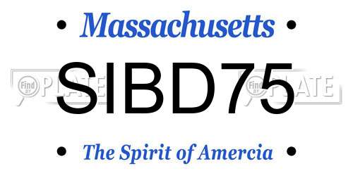 SIBD75 Massachusetts License Plate